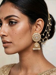 Elegant Kundan & Pearl Jhumka Earrings