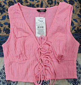 Plunging tie up Neck front open top