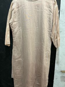 Elegant Beige Embroidered Kurta