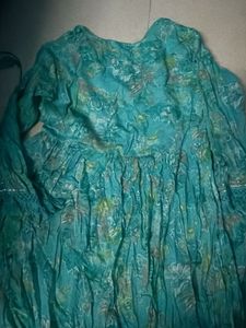 Blue Floral Kurta Set with Dupatta