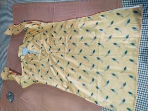 ❤️Yellow Feather Print Kurta ❤️