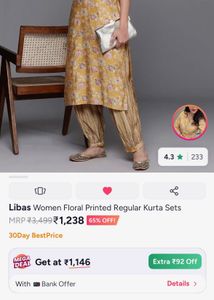 Libas Yellow Floral Kurta Set with Pants