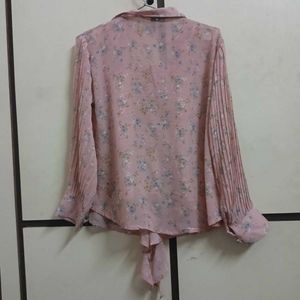 Pink Floral Sheer top