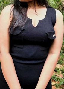 Ribbed Stylish Black Sleeveless Dress