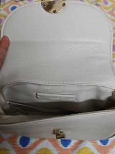 mango Stylish Cream Chain Sling Bag