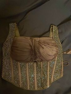 Elegant Brown Ombre Saree Set