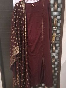 Elegant Maroon Kurta with Dupatta Set