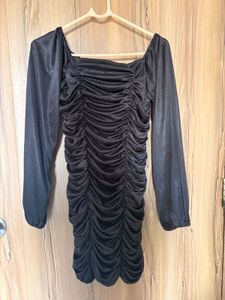 Satin Ruched Mini Dress