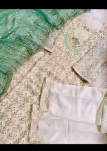 Heavy Embroidery Pakastani Suit(Mint Green Colour)