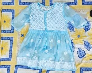 Beautiful Blue Chikankari Kurti