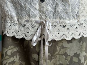 GEORGE Vintage Bow Lace Button Top