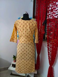 Peach Printed Kurta