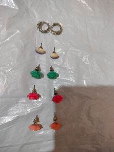Vintage Gold Tone Earrings - Set of 4 Pairs