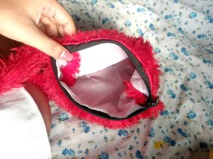 Red Furry Sling Bag
