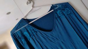 Lace Detail Teal Dress