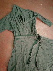Elegant Dark Green Wrap Dress