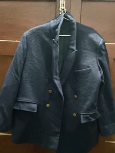 Navy Blue Double-Breasted Blazer