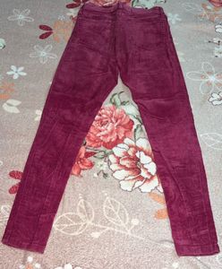combo Burgundy jean and cream sweater