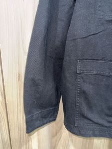 Men's Black H&amp;M twill shirt jacket
