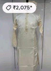 Shirwani cream Eid Offer Rhinestone free mala kard