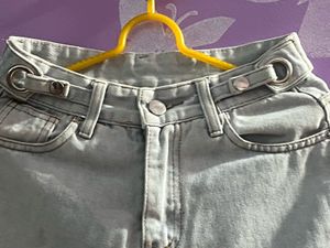 Stylish Light Wash Wide Leg Jeans