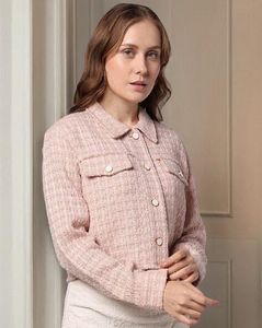Blush pink textured tweed jacket 💗✨