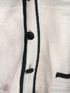 White Cropped Cardigan Sweater