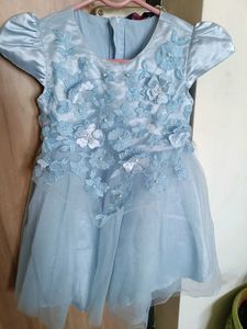 Blue party wear frock