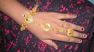 Exquisite Gold-Plated Indian Jewelry Set