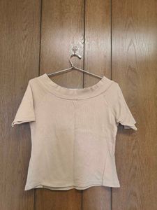 Basic Beige Short Sleeve Top