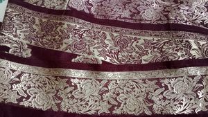 Rose Red Saree With Silver Border