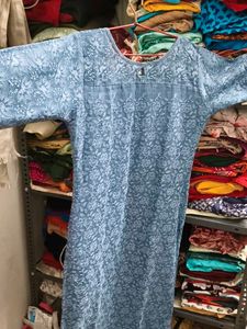 Blue Embroidered Kurta..... medium size