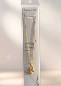Pearl Earrings &amp; Butterfly Necklace Set