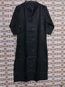 Black Linen Tunic Dress