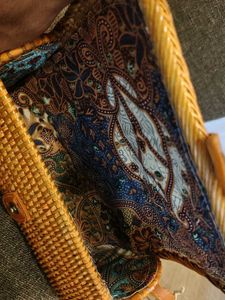 Woven Rattan Clutch Bag