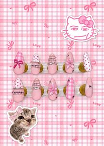 Kawaii Pink Press-On Nails
