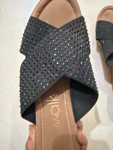 Sparkling Black Wedges Catwalk