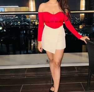 Off-Shoulder Red Corset Top