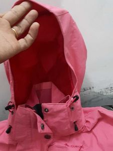 Pink Fern Print Hooded Jacket