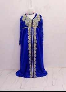 Royal Blue Embroidered  Gown