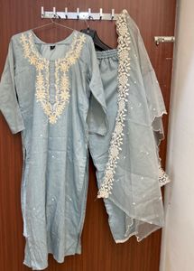 Embroidered Kurta Set with Dupatta