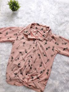 Cute Floral Print Button-Up Top