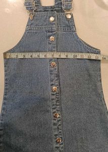 Denim Button-Front Pinafore Dress