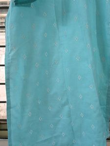 Aqua Embroidered Kurti with trouser