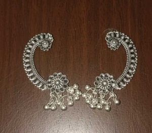 Silver Oxidized Jhumka Earrings