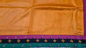 Orange Silk Saree with Embroidered Blouse