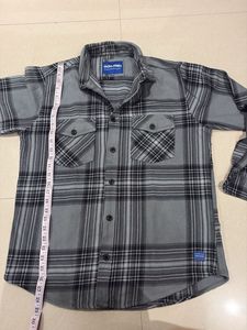 Men's Grey Plaid Flannel Shirt