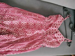 Maroon Geometric Print Jumpsuit