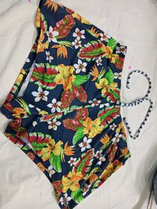 Tropical Floral Bikini Bottoms 🤎