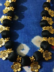 Black &amp; Gold Floral Necklace